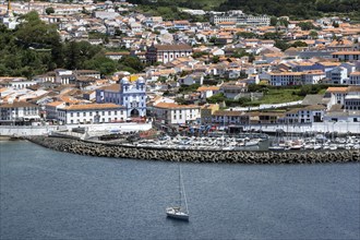 View of Angra do Heroismo with harbour