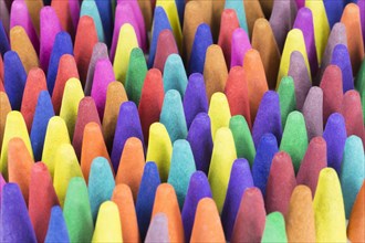 Colourful incense cones