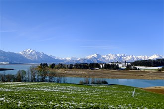 Forggensee in front of Allgau Alps