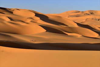 Group of people in the Sanddunes of Moul Naga