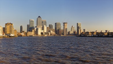 View of Canary Wharf and Thames financial center