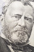 Portrait of Ulysses Simpson Grant on a US fifty dollar bill