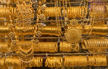 Golden bangles and jewelry
