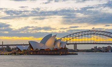 Circular Quay and The Rocks at dusk