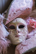 Silk embroidered decorative female venetian mask
