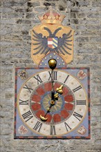 Tower clock with eagle