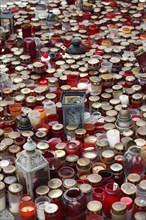 Many memorial candles in remembrance of terror victims