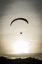 Paragliding at sunset