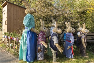 Easter bunnies as straw dolls
