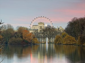 St. James's Park with London Eye and St. James's Park Lake