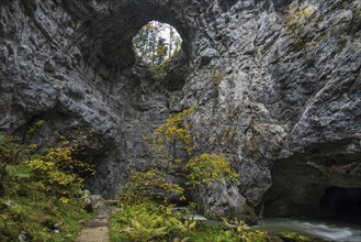 Hole in Zelske Jama cave