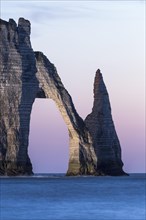 Aiguille d'Etretat and Porte d'Aval in the evening light