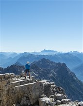 Hiker looking at landscape