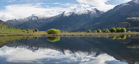 Mountain range reflected in a lake