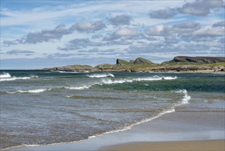 Sandy beach Saligo Bay in the west of the island of Islay