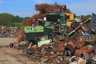 Scrap metal in a recycling plant