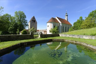 Former monastery Wessobrunn with parish church of St. John Baptist