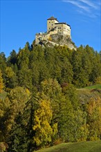 Autumn landscape with Tarasp Castle