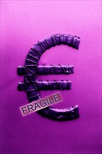 Euro symbol with label Fragile