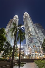 Petronas twin towers at dusk