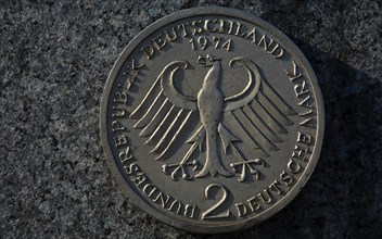 Two German marks with federal eagle