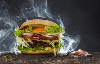 Steaming cheeseburger