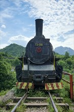 Locomotive as a monument commemorating the Neretva battle in 1943