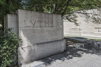 Granite slab with inscription LUTHER