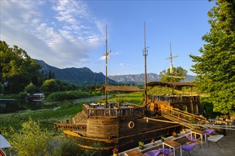 Restaurant on replica sailing ship