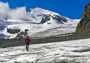 Hikers on the Glacier Trail Felskinn-Mattmark