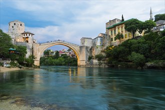 Mostar Bridge over Neretva river