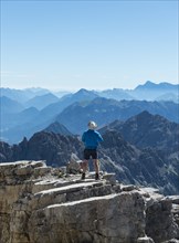 Hiker looking at landscape