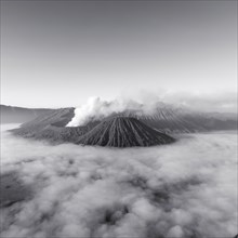 Mount Bromo volcanic clouds