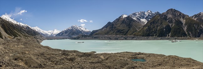 Tasman Glacier and turquoise glacier lake