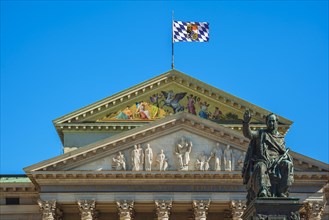Gable of the Bavarian State Opera with Max Joseph Monument