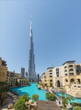 Burj Khalifa with artificial lake