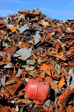 Scrap metal in a recycling plant