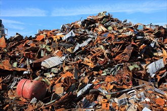 Scrap metal in a recycling plant