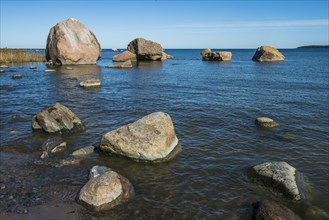 Boulders on shore