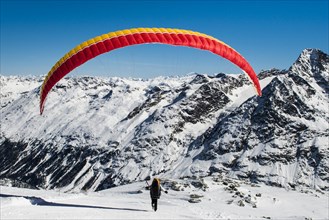 Paraglider taking off