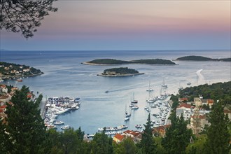 View of the harbor and city of Hvar