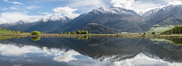 Mountain range reflected in a lake