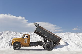 Truck loading salt from salt reduction