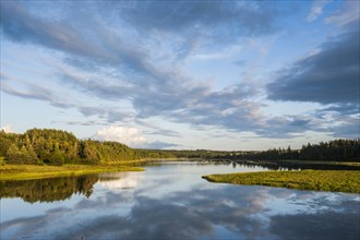 Little lake at sunset