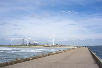 Dam on the North Sea coast near Wijk aan Zee