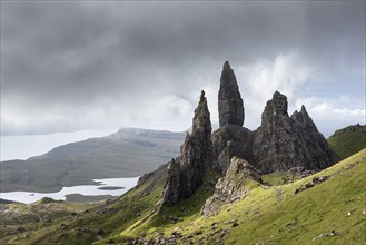Old Man of Storr with cloudy sky