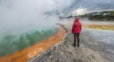 Woman standing on edge of Champagne Pool