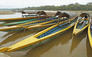 Longboats at the Usumacinta River