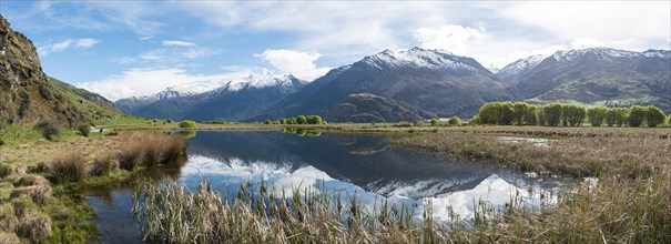 Mountain range reflected in a lake