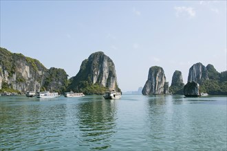 Tourist boats in Halong Bay